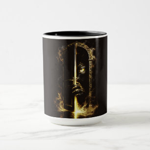Mug Mystical Black Cat Golden Eyes Fantasy Art