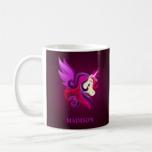 Mug Mystical Magenta Unicorn Nom personnalisé