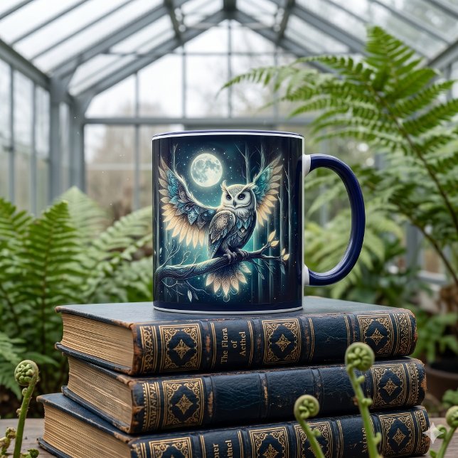 Mug Mystical Moon Owl Celestial Forest Glow (Mystical Moon Owl Celestial Forest Glow Mug)