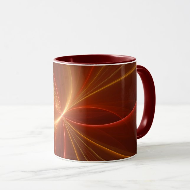 Mug Mystique Abstrait Fractal Art Moderne Couleurs cha (Devant droit)