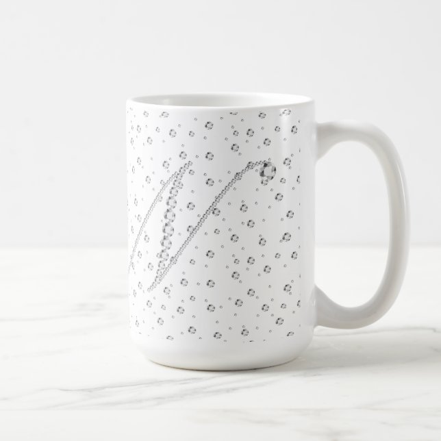 Mug N Monogramme initial Diamants blancs Imprimer (Droite)