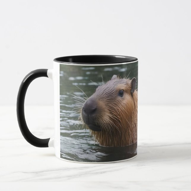 Mug Nage des capybaras dans la rivière,  (Gauche)
