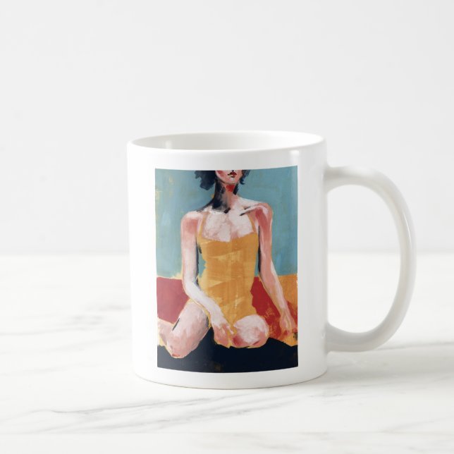 Mug Nage vintage - maillot de bain jaune (Droite)
