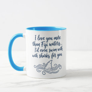 Mug Nager avec les requins" Citation d'amour