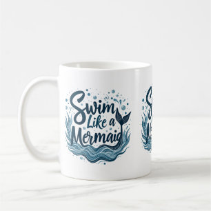Mug Nager comme une sirène Whimsical Ocean Cote Art