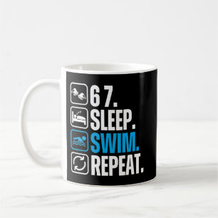 Mug Nageur Drôle 67 Dort Nage Répète