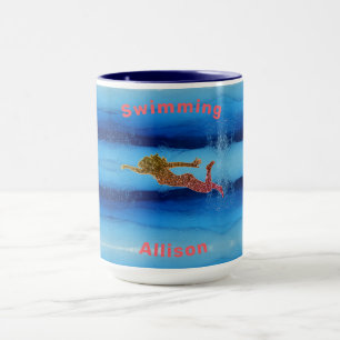 Mug Nageur Étincelant Sous L'Eau