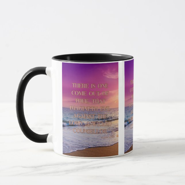 Mug Nahum 1:11 KJV Bible Verse Écriture Chrétienne Pic (Gauche)