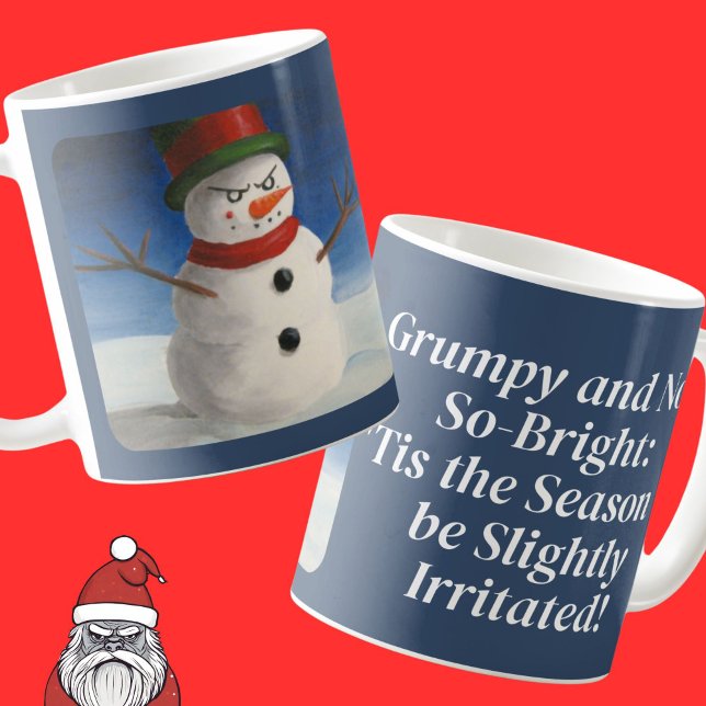 Mug N'aimez pas Noël Snowman Grumpy en colère (Créateur téléchargé)