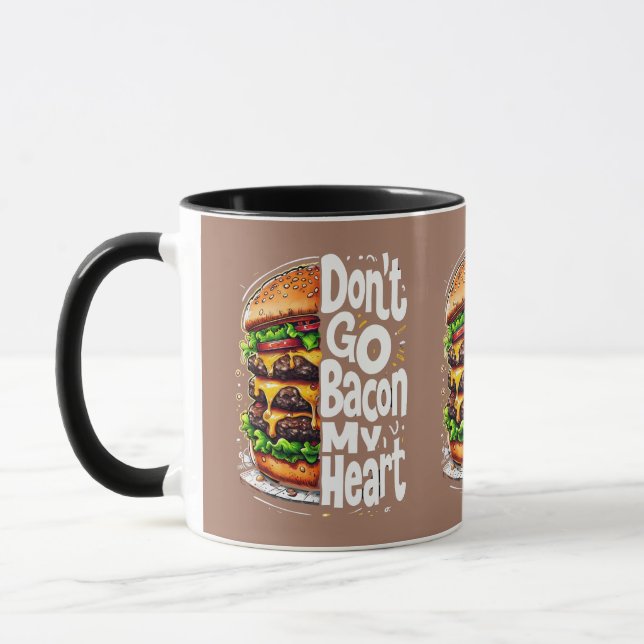 Mug N'allez pas Bacon Mon coeur amusant jeu de nourrit (Gauche)