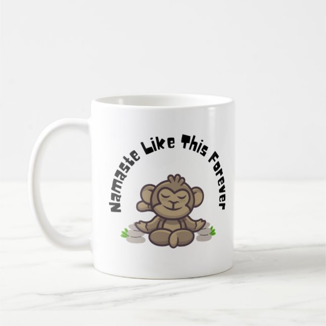 Mug Namaste Comme Cette Forever - Drôle Monkey Yoga Pu (Gauche)