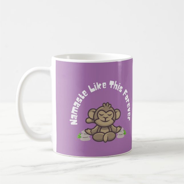 Mug Namaste Comme Cette Forever - Drôle Monkey Yoga Pu (Gauche)