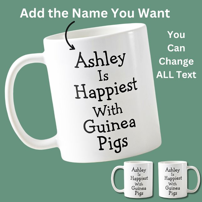 Mug Name is Happiest With Guinea Pigs  (Créateur téléchargé)
