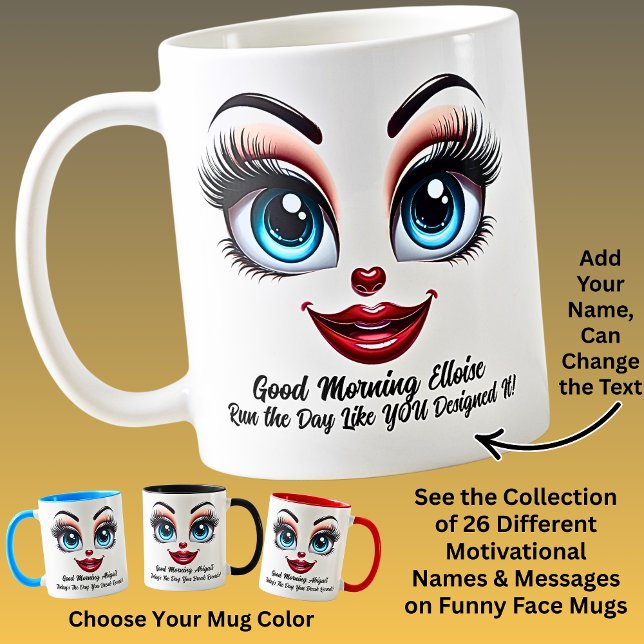 Mug Name Motivation Elloise, Fabulous Eyes Funny Face (Créateur téléchargé)