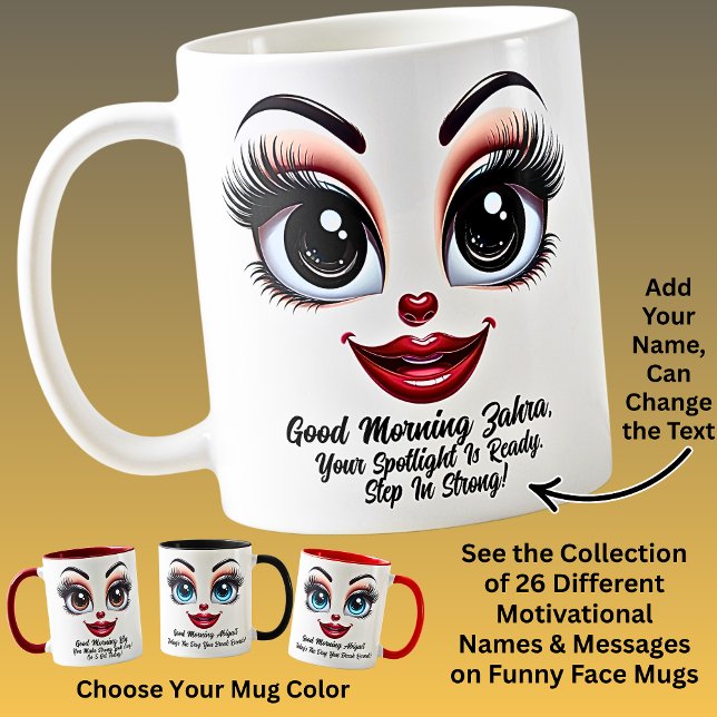 Mug Name Motivation Zahra Fabulous Eyes Funny Face (Créateur téléchargé)