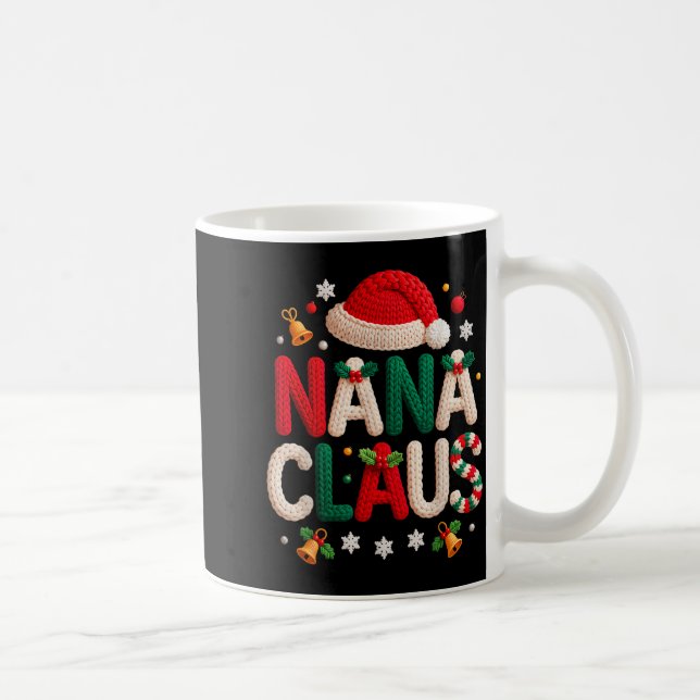 Mug Nana Claus Knitted Design Grandma Pajama Family Ma (Droite)
