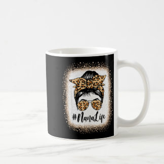 Mug Nana vie blanchi léopard chignon désordonné fête d