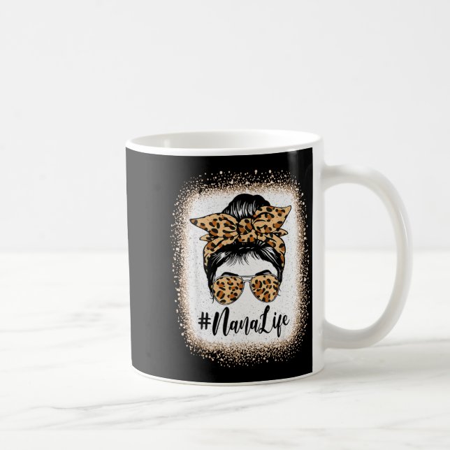 Mug Nana vie blanchi léopard chignon désordonné fête d (Droite)