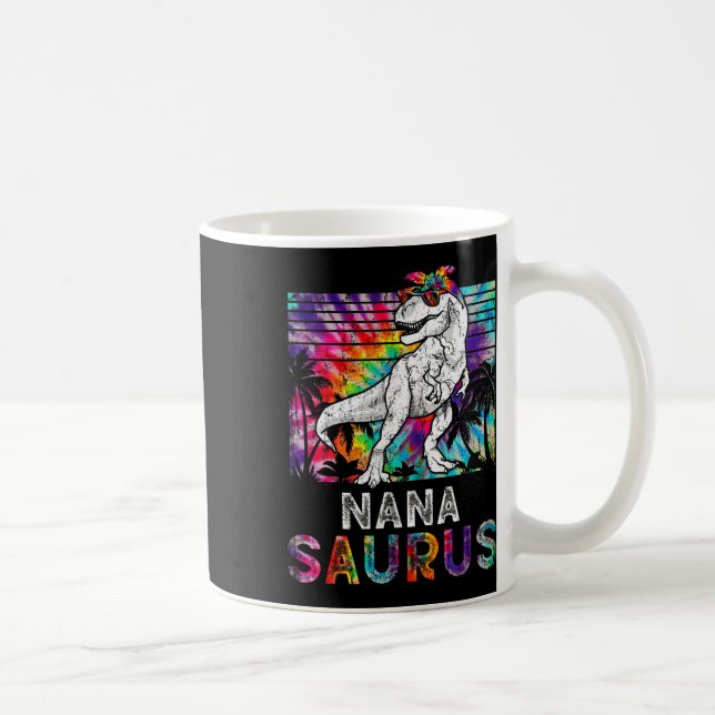Mug Nanasaurus Dinosaure Nana Saurus Famille Étiquette (Droite)