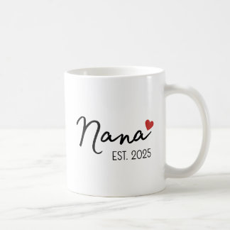 Mug Nani Nana Est 2025 Set, Nouveau Grand-Parent Indie