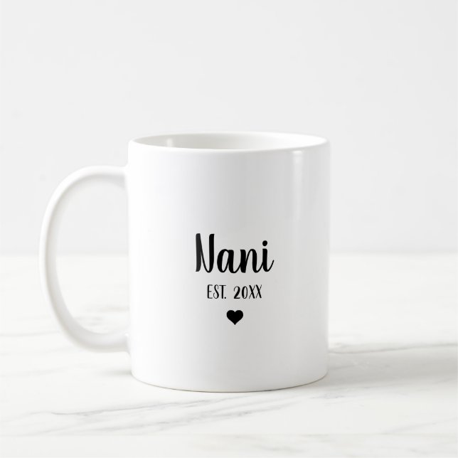 Mug Nani Première fois grand-mère Annonce de grossesse (Gauche)