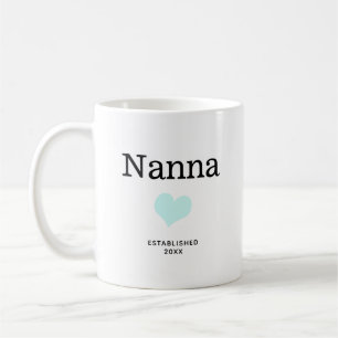 Mug Nanna, Coeur Bleu, Photo unique personnalisée