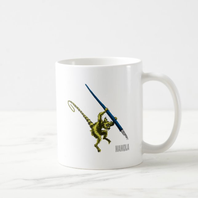 Mug NaNoLA - lémur avec le stylo-plume (Droite)