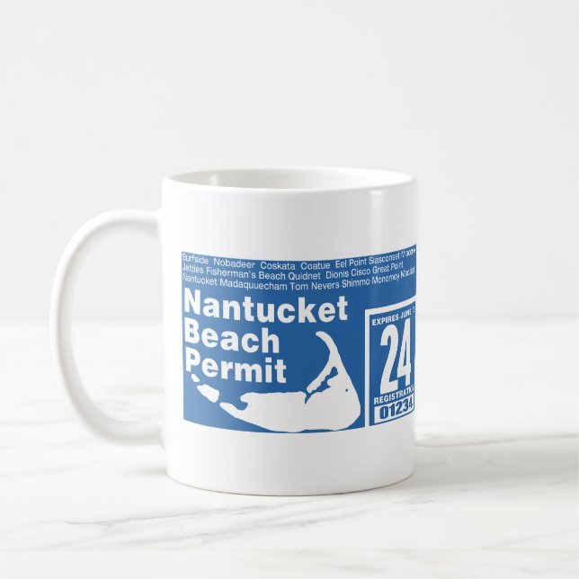 Mug Nantucket Beach Permit 2024 bleu (Gauche)