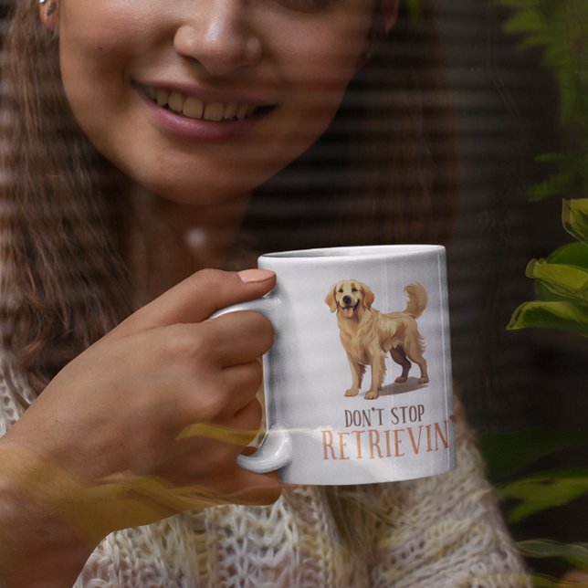 Mug N'arrêtez pas de récupérer - amoureux des chiens-  (Don't Stop Retriving - dog lover- Golde Retriver Coffee Mug)