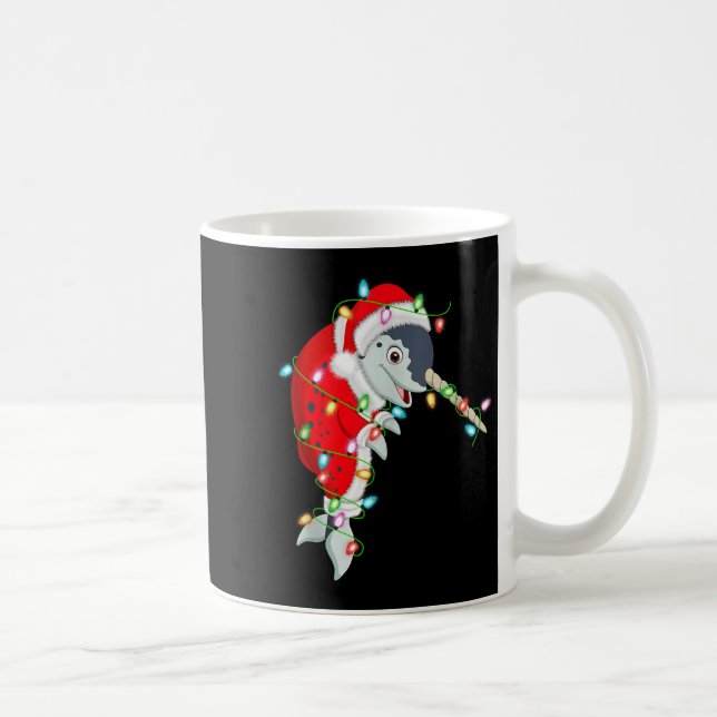Mug Narwhal Christmas Lights Santa Costume Cute Animal (Droite)