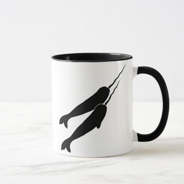 Mug Narwhals mignon nageant ensemble la silhouette (Droite)