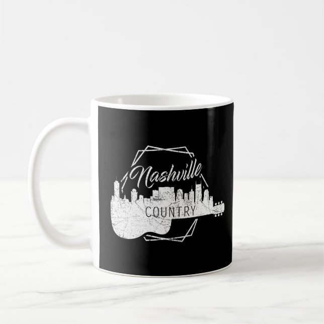 Mug Nashville Skyline Tennessee Country Music Guitare  (Gauche)