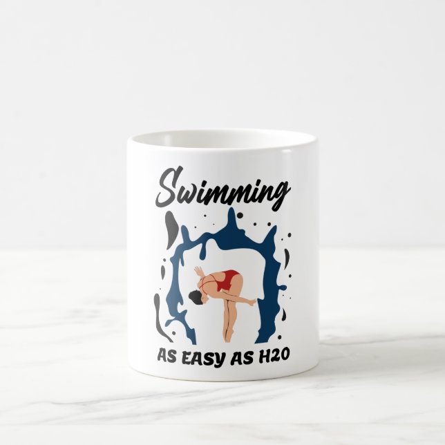 Mug Natation aussi facile que H2O - Amusante conceptio (Centre)