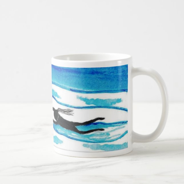 Mug Natation autour de la tasse. L'eau et ciel (Droite)