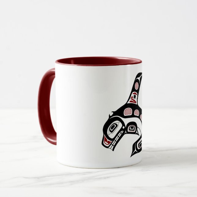 Mug Native American Red Black Haida Orca Killer Whale (Devant gauche)