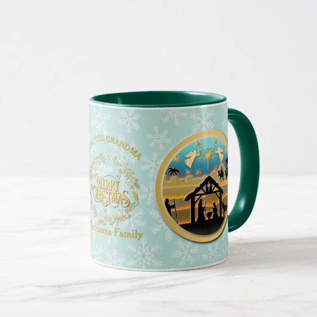 Mug Nativité de Noël et vous aimer Grand-mère (Devant droit)