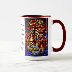 Mug Nativité Vitrail Image Cadeau de Noël