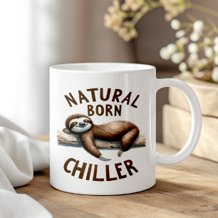 Mug "Natural Born Chiller" mignonne Drôle Sleeping Slo