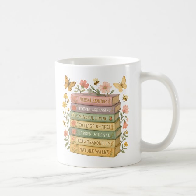 Mug Nature et livre Lover Botanique Stack (Droite)