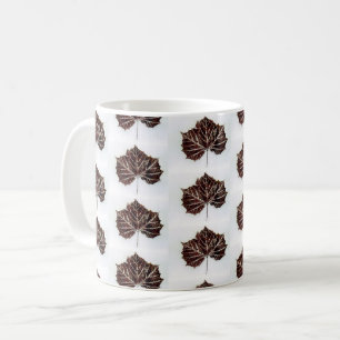 Mug Nature Feuilles Imprimer sycomore brun automne sur