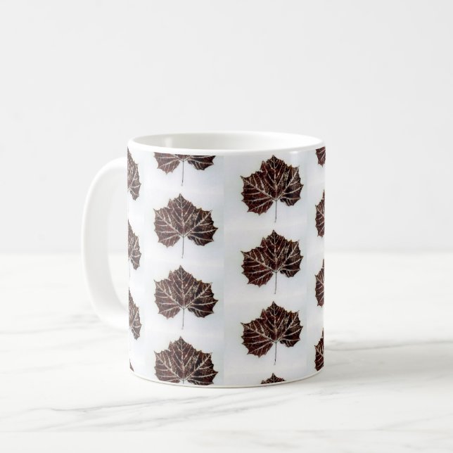 Mug Nature Feuilles Imprimer sycomore brun automne sur (Devant gauche)