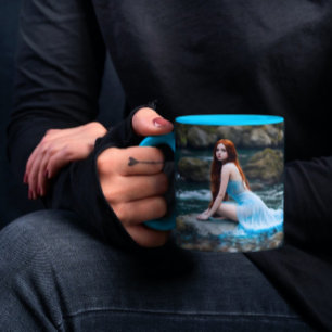 Mug nature fille eau vive chic rocher d'été