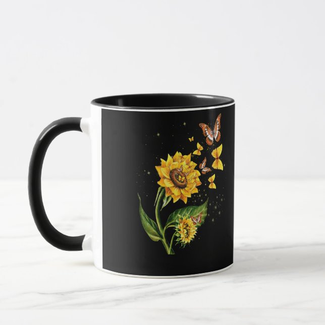 Mug Nature Fleur Jaune Fleur Fleur Butterfly Floral (Gauche)