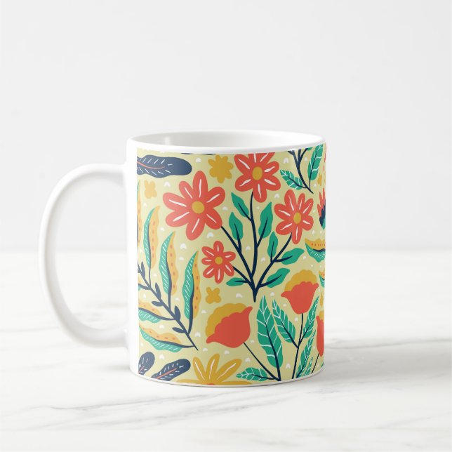 Mug Nature Foliage : Floral Motif sans joint. (Gauche)