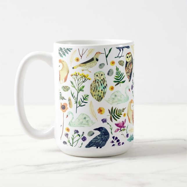 Mug Nature-Inspired Botanical Pattern Decorative Throw (Gauche)