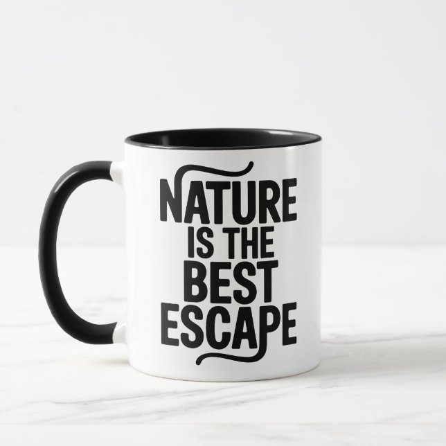 Mug Nature Is The Best Escape Outdoor Quote Design (Gauche)