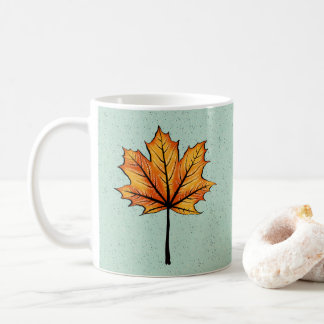 Mug Nature Lover Jaune Leaf Bleu automne
