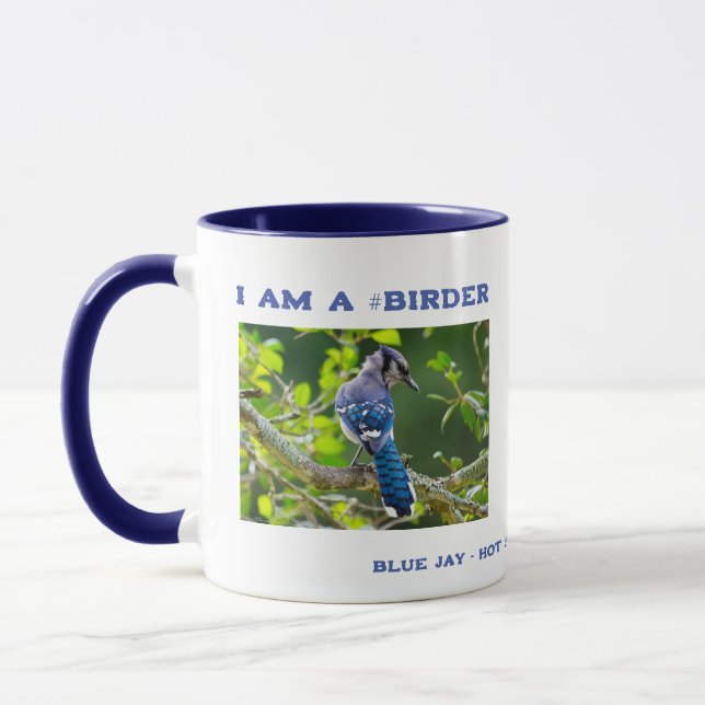 Mug Nature Photographie Shy Blue Jay Birder (Gauche)