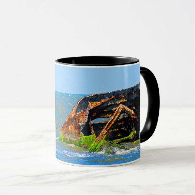 Mug Naufrage Abstrait Bleu (Devant droit)