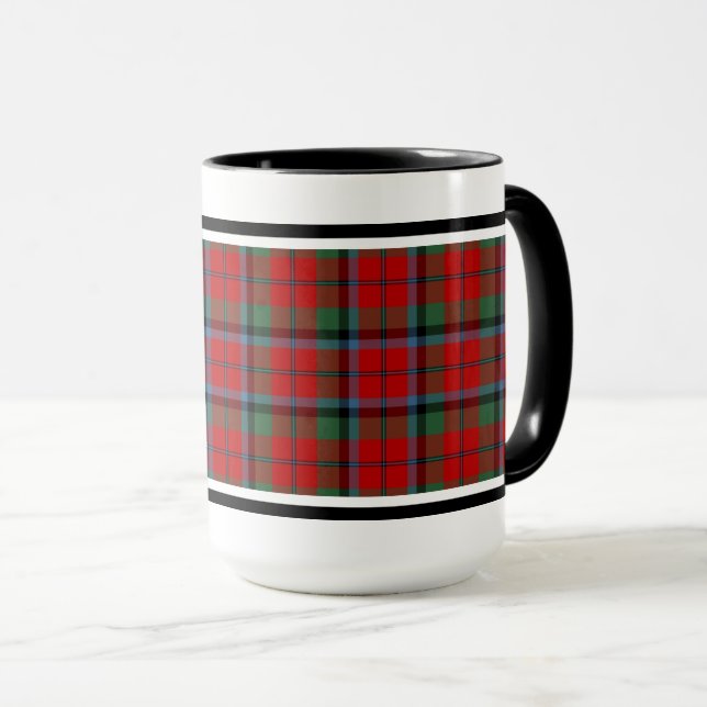 Mug Naughton Clan Tartan Motif Rouge Plaid (Devant droit)